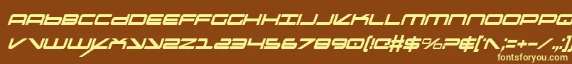 OramacItalicon-fontti – keltaiset fontit ruskealla taustalla