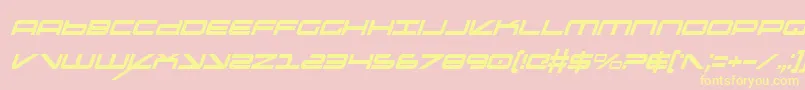 OramacItalicon-Schriftart – Gelbe Schriften auf rosa Hintergrund