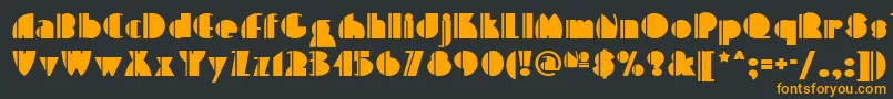 Highfivenf-Schriftart – Orangefarbene Schriften auf schwarzem Hintergrund