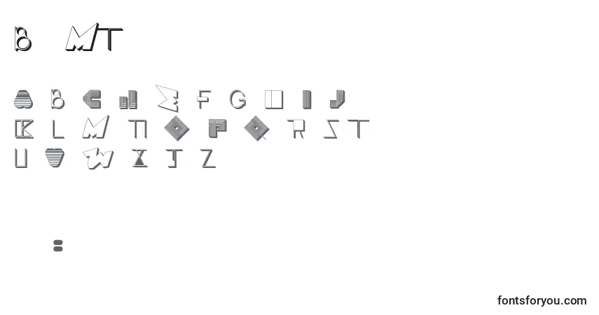 Schriftart BossMTwo (65625) – Alphabet, Zahlen, spezielle Symbole