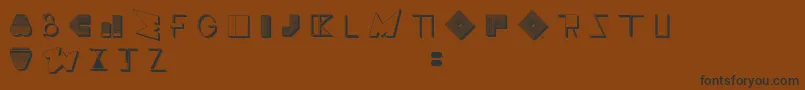 フォントBossMTwo – 黒い文字が茶色の背景にあります