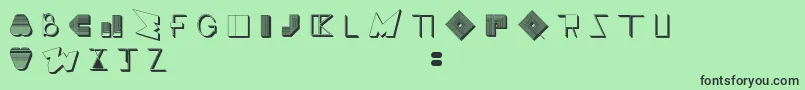 フォントBossMTwo – 緑の背景に黒い文字