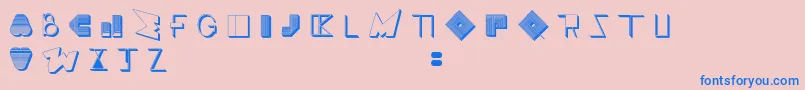 フォントBossMTwo – ピンクの背景に青い文字
