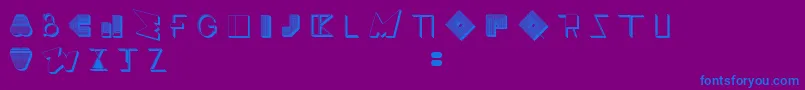 フォントBossMTwo – 紫色の背景に青い文字