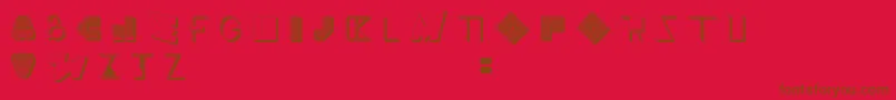 BossMTwo-fontti – ruskeat fontit punaisella taustalla
