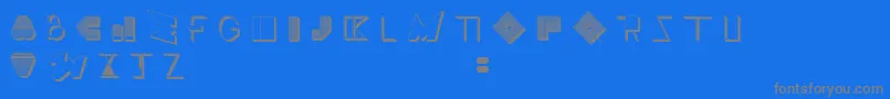 フォントBossMTwo – 青い背景に灰色の文字