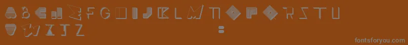 フォントBossMTwo – 茶色の背景に灰色の文字