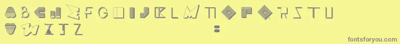 BossMTwo-fontti – harmaat kirjasimet keltaisella taustalla