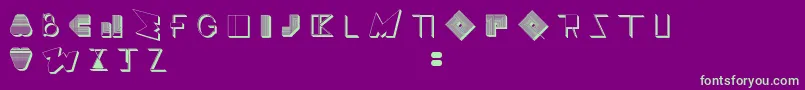 BossMTwo-fontti – vihreät fontit violetilla taustalla