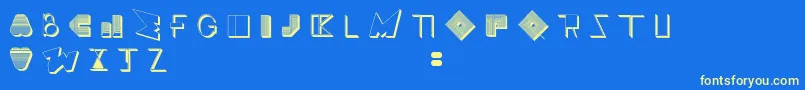 フォントBossMTwo – 黄色の文字、青い背景