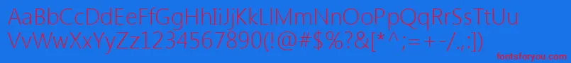 SegoeUiLight Font – Red Fonts on Blue Background