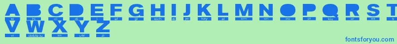 PhoneticRegular Font – Blue Fonts on Green Background