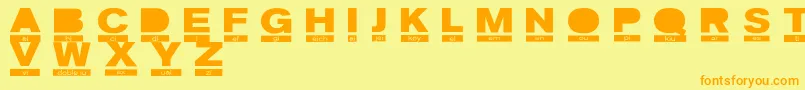 PhoneticRegular Font – Orange Fonts on Yellow Background