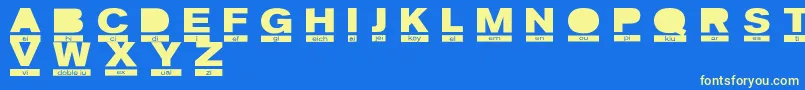 PhoneticRegular Font – Yellow Fonts on Blue Background