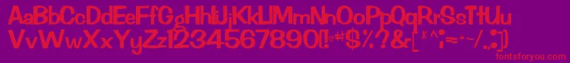 Rachelnew92Regular Font – Red Fonts on Purple Background