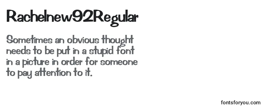 Review of the Rachelnew92Regular Font