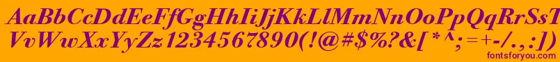BodoniTwelveItcBoldItalic Font – Purple Fonts on Orange Background