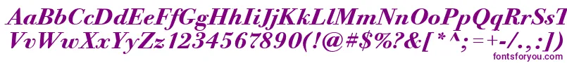 BodoniTwelveItcBoldItalic Font – Purple Fonts on White Background