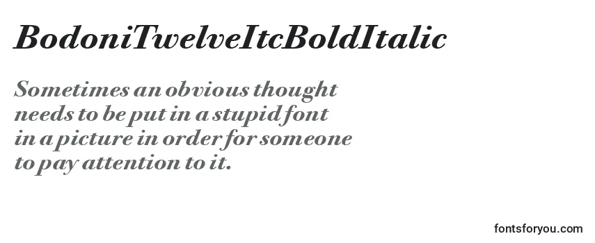 Обзор шрифта BodoniTwelveItcBoldItalic