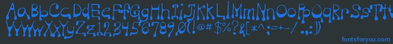 フォントVampire – 黒い背景に青い文字