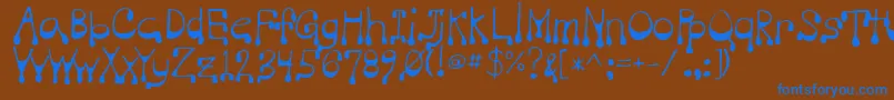Vampire Font – Blue Fonts on Brown Background