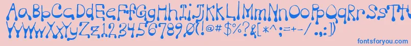 フォントVampire – ピンクの背景に青い文字
