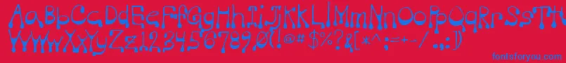 フォントVampire – 赤い背景に青い文字