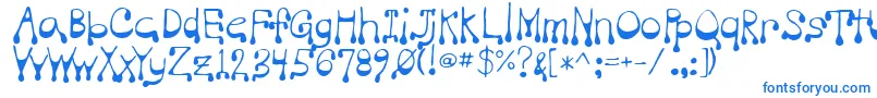 フォントVampire – 白い背景に青い文字