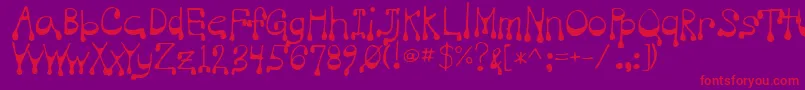 フォントVampire – 紫の背景に赤い文字