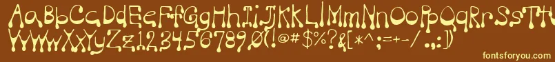 Vampire-fontti – keltaiset fontit ruskealla taustalla