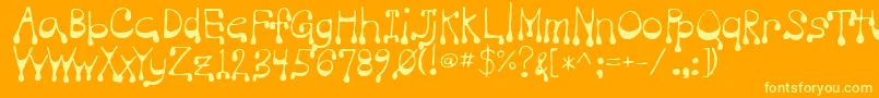 Шрифт Vampire – жёлтые шрифты на оранжевом фоне