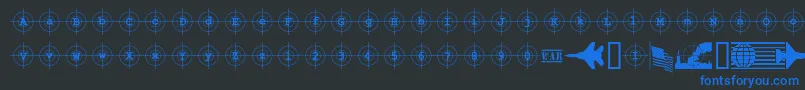 KosovoTargetBc Font – Blue Fonts on Black Background