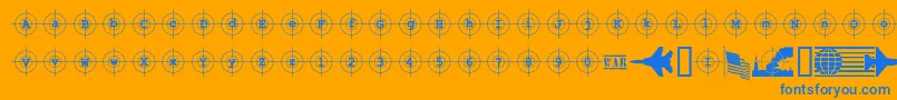 KosovoTargetBc Font – Blue Fonts on Orange Background