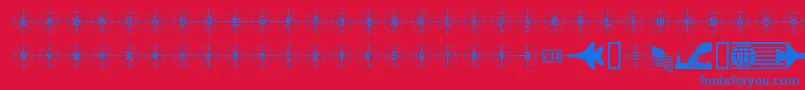 KosovoTargetBc Font – Blue Fonts on Red Background