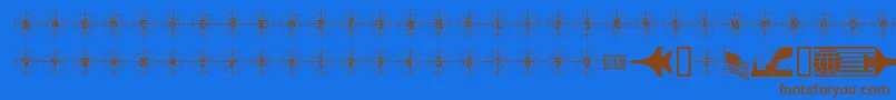 KosovoTargetBc Font – Brown Fonts on Blue Background