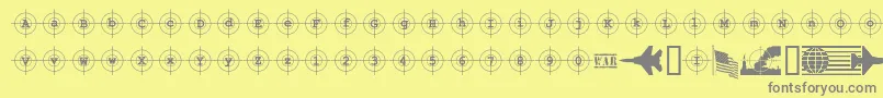 Шрифт KosovoTargetBc – серые шрифты на жёлтом фоне
