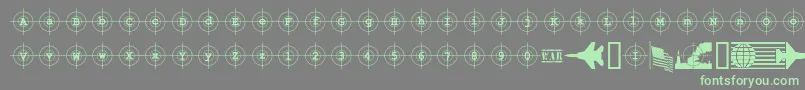 KosovoTargetBc Font – Green Fonts on Gray Background