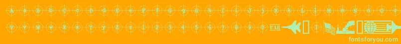 KosovoTargetBc Font – Green Fonts on Orange Background