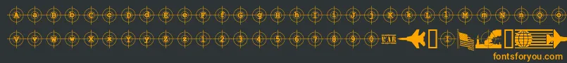 KosovoTargetBc Font – Orange Fonts on Black Background
