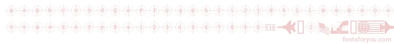 KosovoTargetBc-Schriftart – Rosa Schriften auf weißem Hintergrund