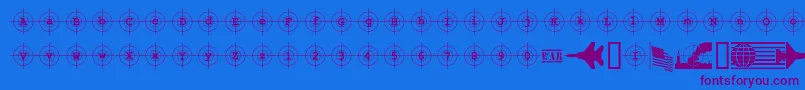 KosovoTargetBc Font – Purple Fonts on Blue Background