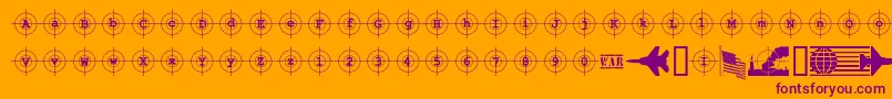 Шрифт KosovoTargetBc – фиолетовые шрифты на оранжевом фоне