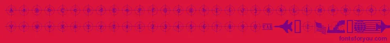 KosovoTargetBc Font – Purple Fonts on Red Background