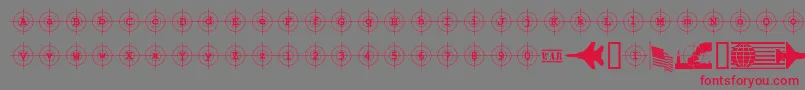 KosovoTargetBc Font – Red Fonts on Gray Background