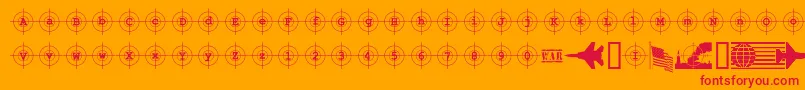 KosovoTargetBc Font – Red Fonts on Orange Background
