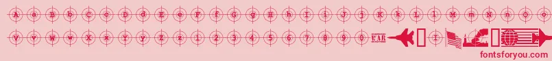 KosovoTargetBc Font – Red Fonts on Pink Background