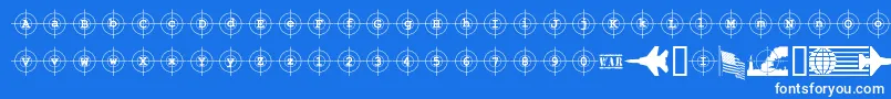 KosovoTargetBc Font – White Fonts on Blue Background