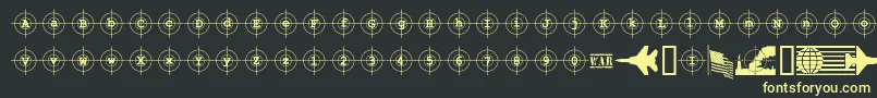 KosovoTargetBc Font – Yellow Fonts on Black Background