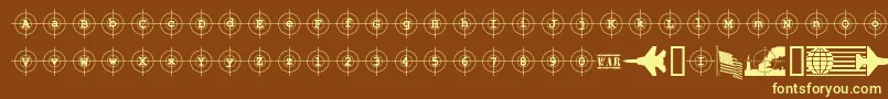 KosovoTargetBc Font – Yellow Fonts on Brown Background