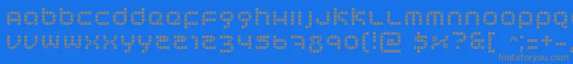 Tranceform-Schriftart – Graue Schriften auf blauem Hintergrund